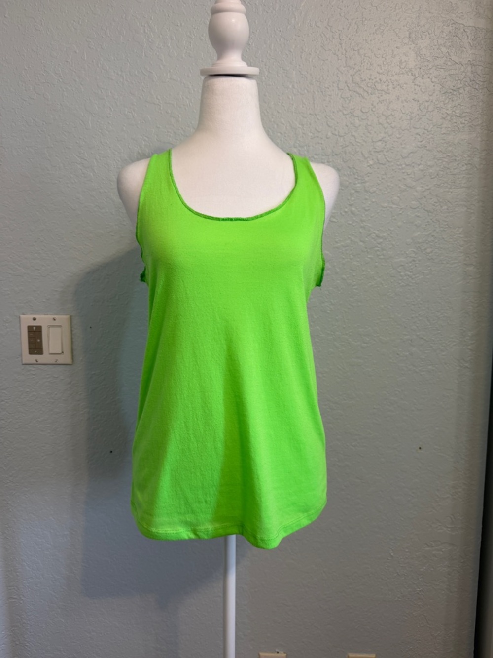 Bright Lime Green Scoop Neck Tank Top